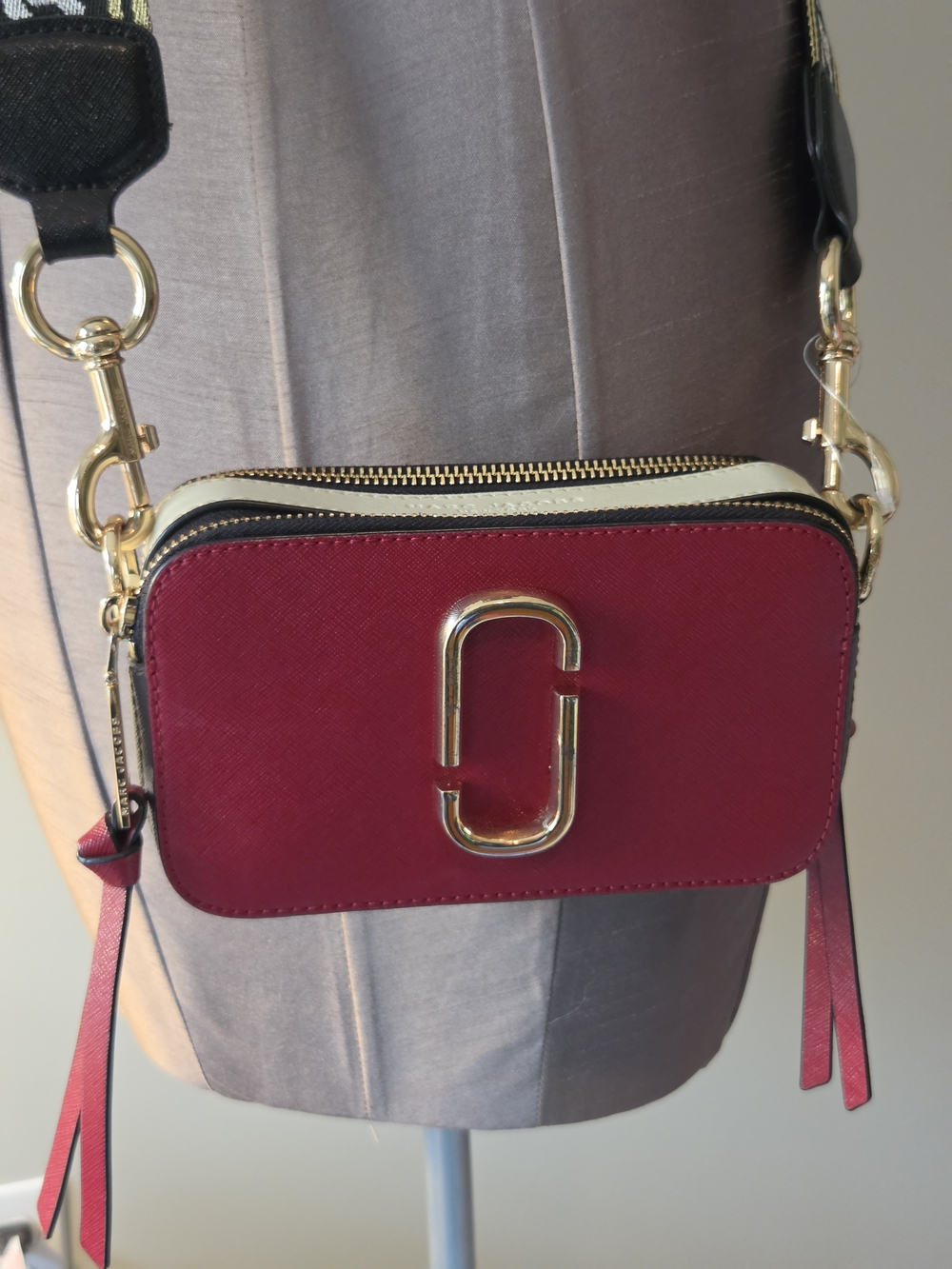 Marc Jacobs Snapshot Small Camera Bag - Red with Cream Trim